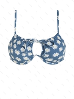 Haut de Bikini Fleuri L Bleu
