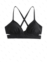 Haut de Bikini Léopard Animal de Grande Taille à Lacets Xl Noir