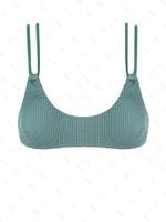 Haut de Bikini Plissé à Double Bretelle L Vert clair