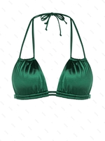 Haut de Bikini Soyeux à Bretelle S Vert profond