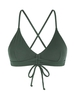 Haut de Bikini Texturé à Lacets M Vert profond