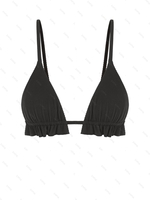 Haut de Bikini Texturé à Volants L