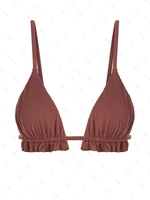 Haut de Bikini Texturé à Volants L Café