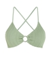 Haut de Bikini Texturé Bague en O S Vert