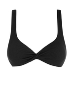 Haut de Bikini Texturé Torsadé S Noir