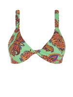 Haut de Bikini Tordu à Imprimé Fleuri Elastique L Vert clair