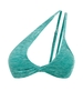 Haut de Bikini Tordu à Une Epaule en Velours S Bleu clair