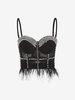 Haut de Bralette Plume Strass S Noir