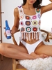Haut de Cache-maillot Carré Mamie Au Crochet Taille unique Blanc