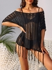 Haut de Plage en Crochet à Glands Taille unique Noir