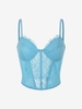 Haut de Soutien-Gorge à Bretelle en Dentelle Transparente S Bleu clair