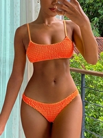 Haut et Bas de Bikini Plissé L Orange