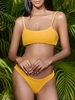 Haut et Bas de Bikini Plissé S Jaune