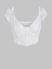 Haut Lingerie Style Corset en Dentelle Transparente à Armature L Blanc