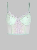 Haut Soutien-gorge en Dentelle à Broderie Florale M Vert clair