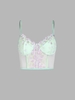 Haut Soutien-gorge en Dentelle à Broderie Florale S Vert clair