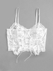 Haut Soutien-Gorge en Dentelle Transparente à Lacets M Blanc