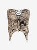 Haut Tube Corset avec Lacets et Poches à Fermeture Éclair Motif Camouflage S Vert
