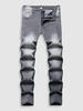 Jean à Jambe Droite en Couleur Jointive 32 Cuirassé gris