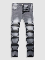Jean à Jambe Droite en Couleur Jointive 32 Cuirassé gris