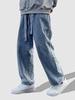 Jean Baggy Ajusté Lâche Jambe Droite à Cordon 2xl Bleu clair