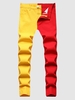Jean Bicolore en Blocs de Couleurs Zippé 34 Multi a