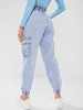 Jean Cargo à Taille Neuvième avec Poches Sac en Papier Pour Femme M Bleu