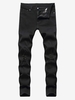Jean Déchiré Effrangé en Couleur Unie Zippé 32 Noir
