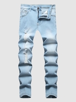 Jean Déchiré en Couleur Délavée 38 Bleu clair