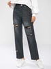 Jean Déchiré Style Pour Petit Ami à Taille Haute Xl Noir