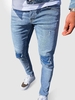 Jean Décontracté Déchiré Contrasté avec Poche Xl Bleu