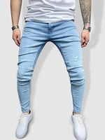Jean Décontracté Déchiré Délavé Détaillé 34 Bleu clair