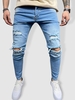 Jean Décontracté Déchiré Effrangé 36 Bleu clair
