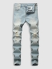 Jean Décontracté Délavé Déchiré avec Poches 32 Bleu clair