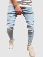 Jean Effrangé Zippé Xl Bleu clair