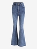 Jean Evasé Effrangé à Taille Haute L Bleu