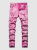 Jean Extensible à Braguette Zippée 34 Rose clair
