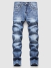 Jean Extensible à Ourlet Contrasté 40 Bleu