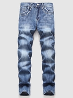 Jean Extensible à Ourlet Contrasté 40 Bleu