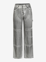 Jean Feuille Elliptique à Coupe Basse Esthétique Y2K S Gris