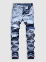 Jean Jointif Déchiré avec Poches 38 Bleu clair