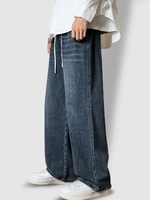 Jean Lâche à Jambe Droite Xs Bleu foncé toile de jean