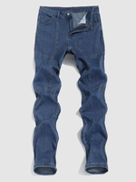 Jean Lâche Jambe Droite à Braguette Zippée Xl Bleu profond