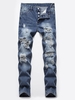 Jean Skinny Déchiré Boutonné 40 Bleu foncé toile de jean