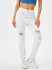 Jean Skinny Déchiré Effiloché L Blanc