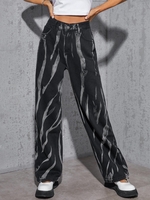 Jean Taille Haute à Imprimé Aabstraction S Noir