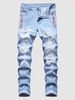 Jeans Déchirés à la Fermeture à Glissière 40 Bleu clair