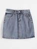 Jupe à Taille Découpée en Denim M Bleu