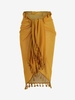 Jupe à Taille Nouée Semi-transparente à Frange Taille unique Jaune