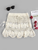 Jupe au Crochet à Ourlet Festonné M Blanc